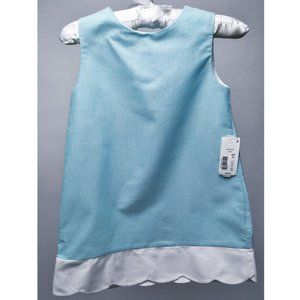 Edegehill Collection: Mint and White Scalloped Cotton Dress- Girls Size 3T
